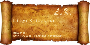 Lilge Krisztina névjegykártya